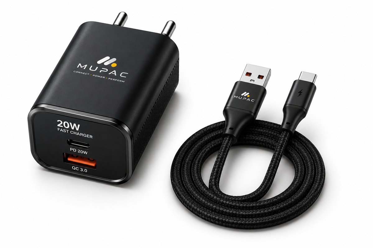 MUPAC PowerCharge USB-A to USB-C Charger & Cable Combo